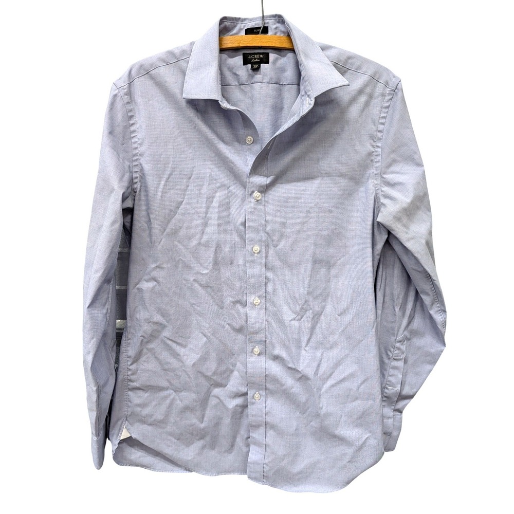 J.Crew Men's Ludlow Slim Fit Dress Shirt Blue Cotton Stretch Long Sleeve- 15.5